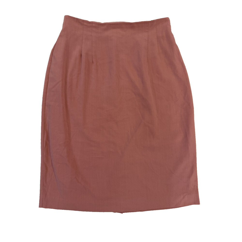 Vintage 80s Modiano Skirt Womens 14 Pink Elastic Waist‎ Midi Cottagecore USA